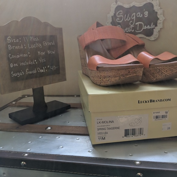 Lucky brand wedge platform sz11 orange - Picture 5 of 5